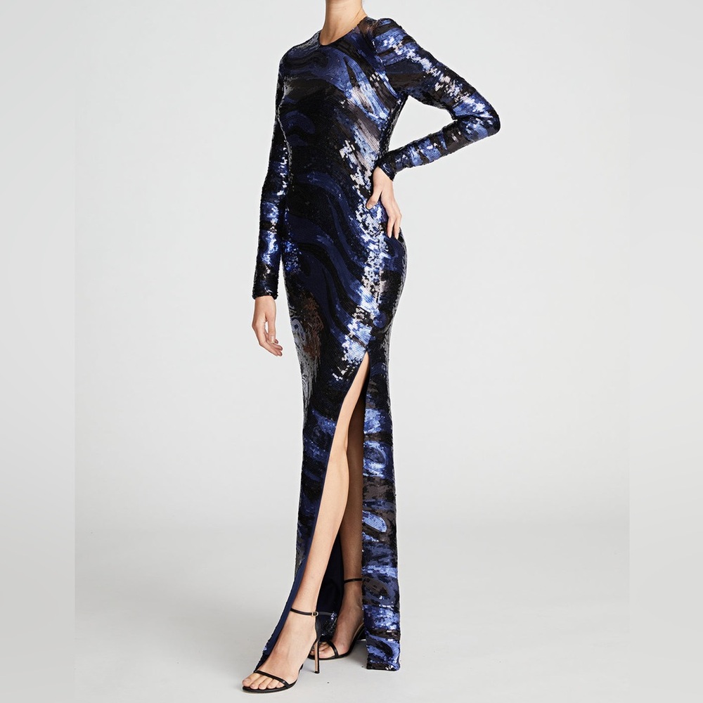 Halston Whitney Gown Sequin Dress